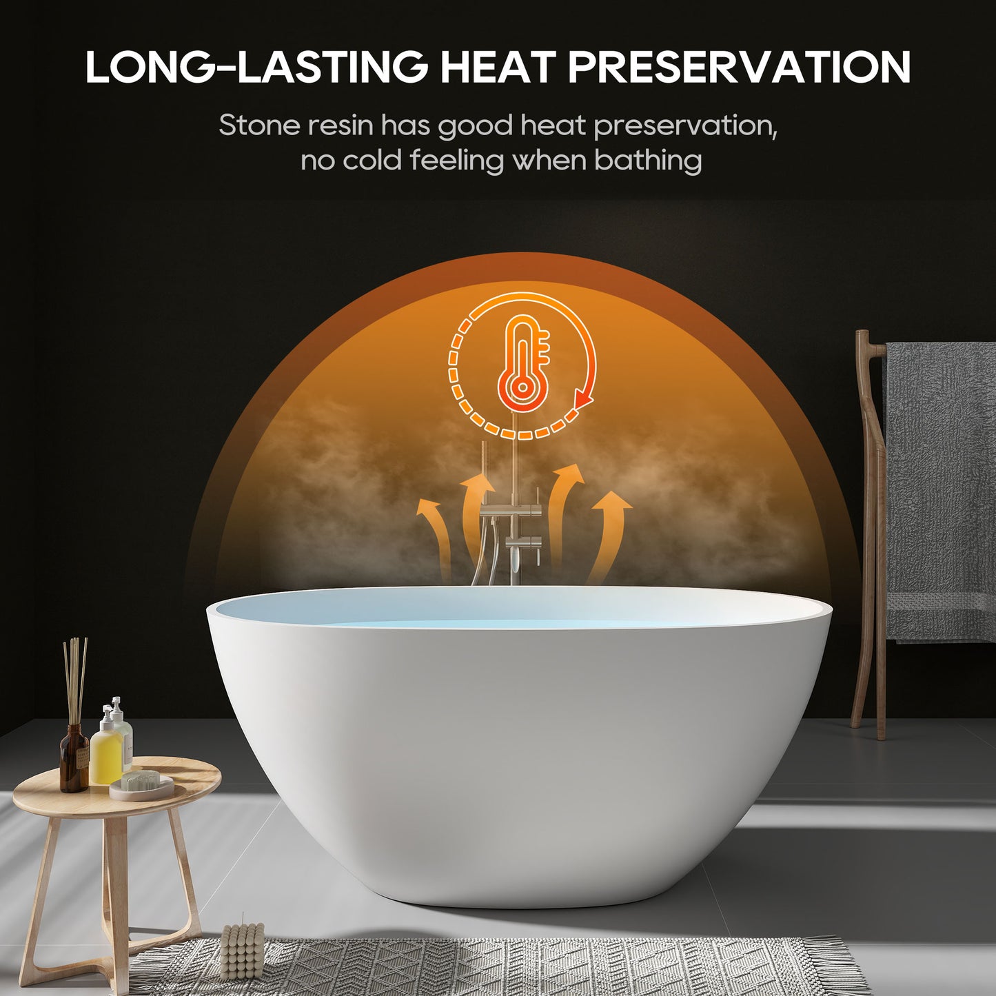 SJ-STARJANE 51''Freestanding compact soaking tub Solid surface design