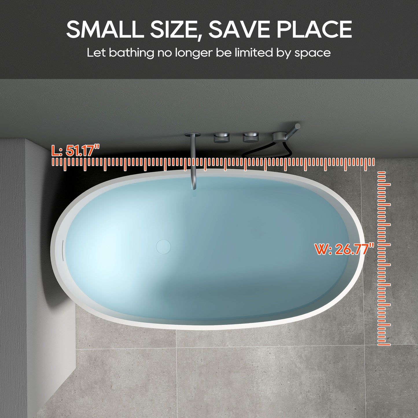 SJ-STARJANE 51''Freestanding compact soaking tub Solid surface design