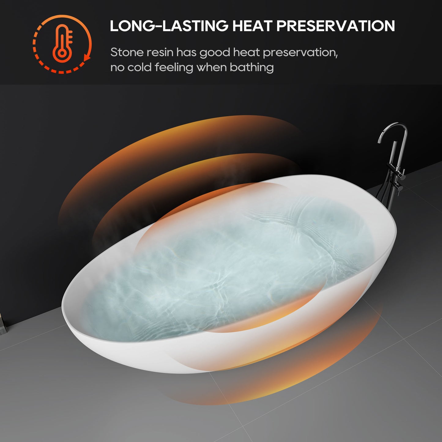 SJ-STARJANE 67"freestanding bathtub non-slip wear-resistant artificial stone resin