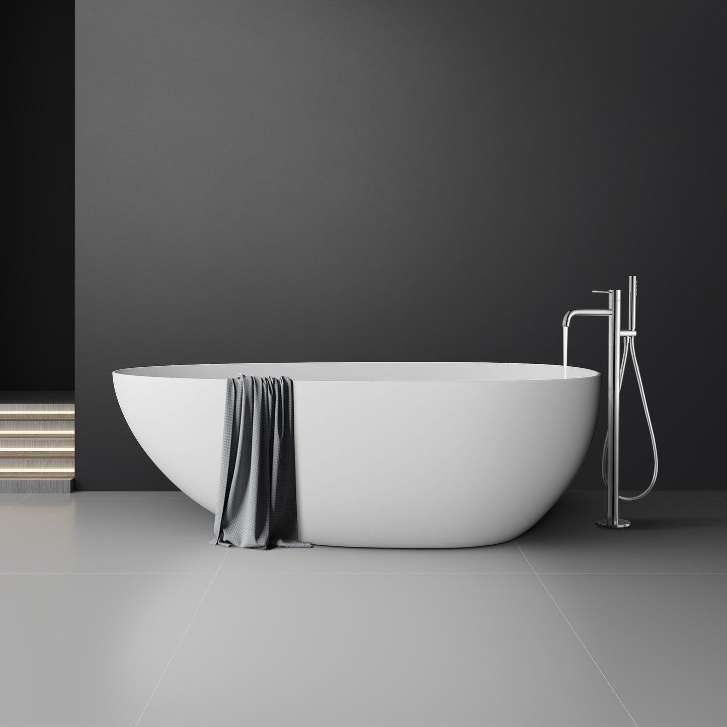 SJ-STARJANE 67"freestanding bathtub non-slip wear-resistant artificial stone resin