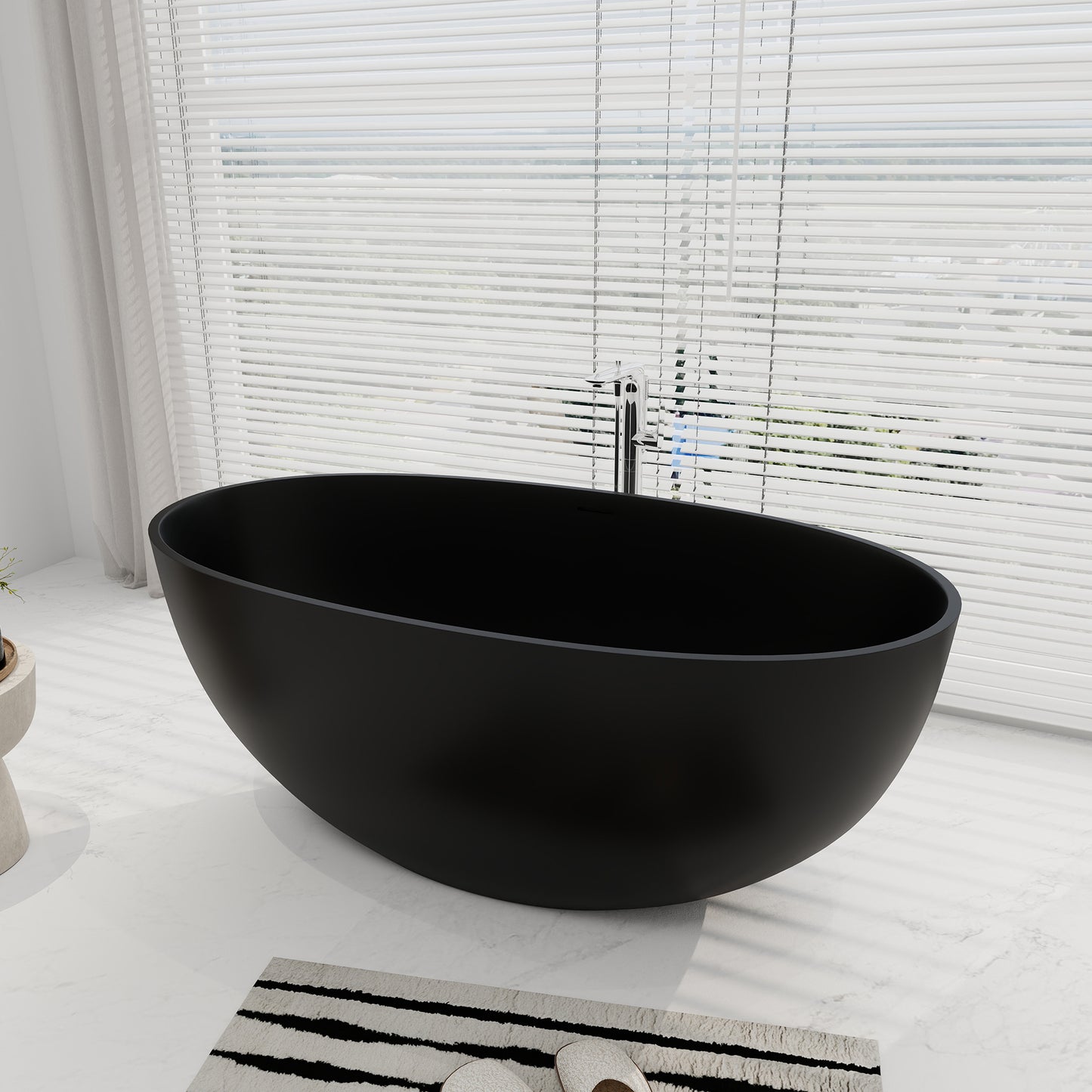 SJ-STARJANE 55''Artificial stone freestanding bathtubs Solid surface immersion bathtubs