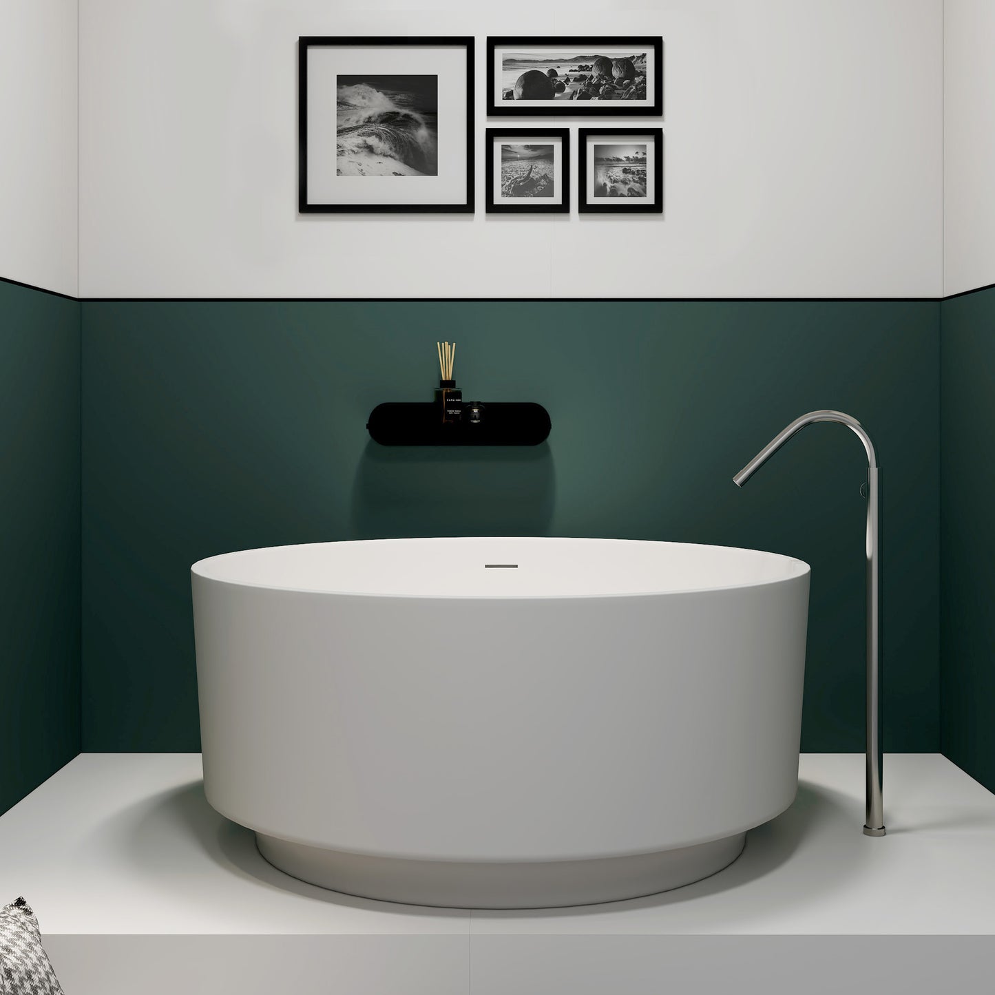 SJ-STARJANE 49''Round bathtub Resin stone one-piece molding Non-slip and easy to clean
