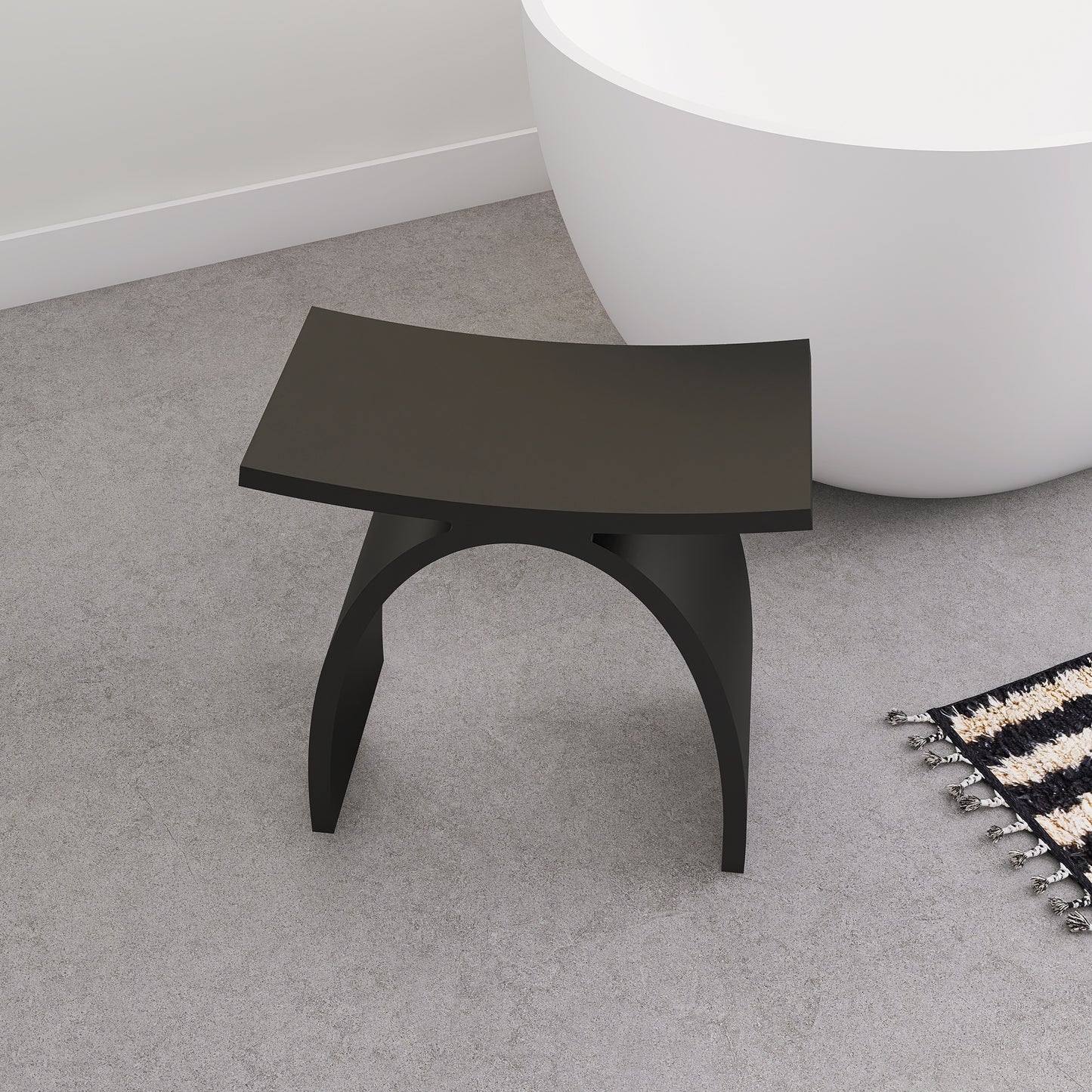 SJ-STARJANE 17‘’Freestanding Shower Seat Solid Surface Shower Stool