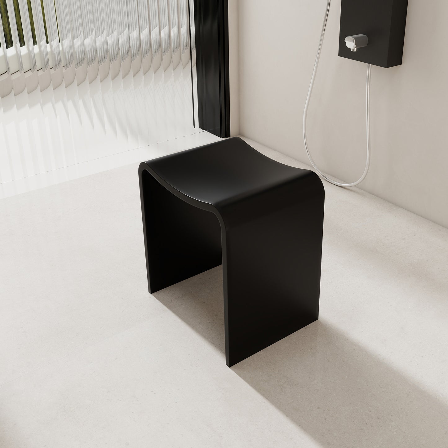 SJ-STARJANE 16''Solid Surface Shower Stool