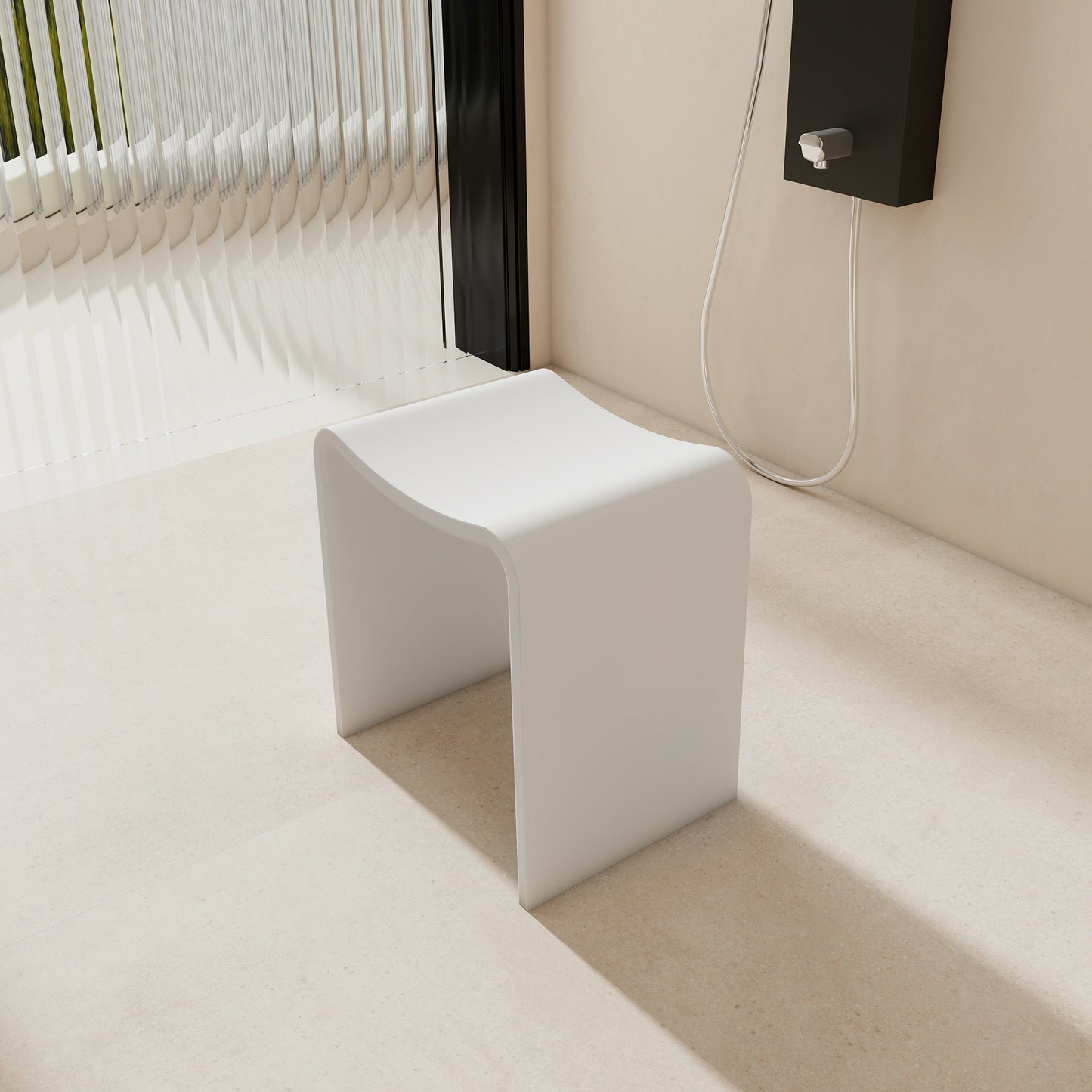 SJ-STARJANE 16''Solid Surface Shower Stool