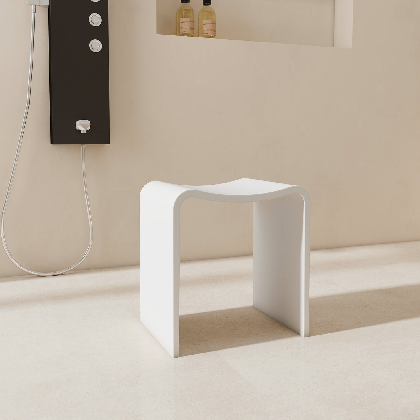 SJ-STARJANE 16''Solid Surface Shower Stool