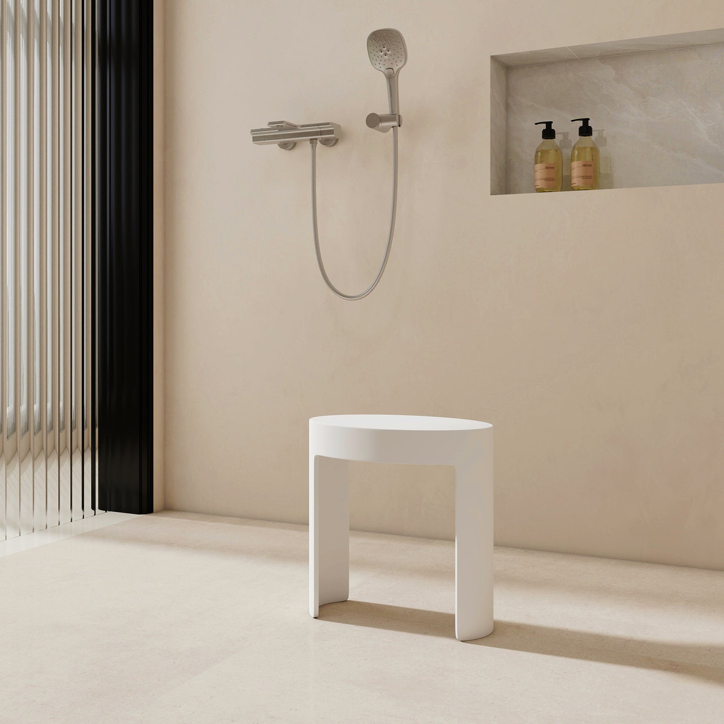 SJ-STARJANE 17''Freestanding Shower Seat Solid Surface Shower Stool
