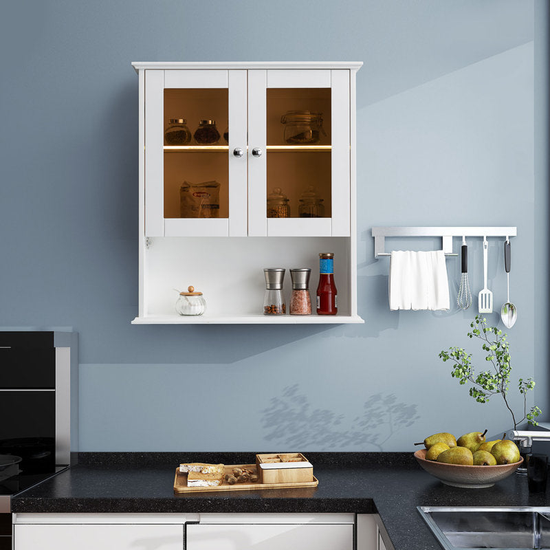 SJ-STARJANE 26 in. W x 30 in. H Bathroom Storage Wall Cabinet Fully Assembled with Sensor Light
