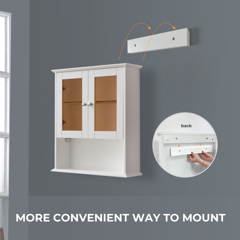 SJ-STARJANE 26 in. W x 30 in. H Bathroom Storage Wall Cabinet Fully Assembled with Sensor Light