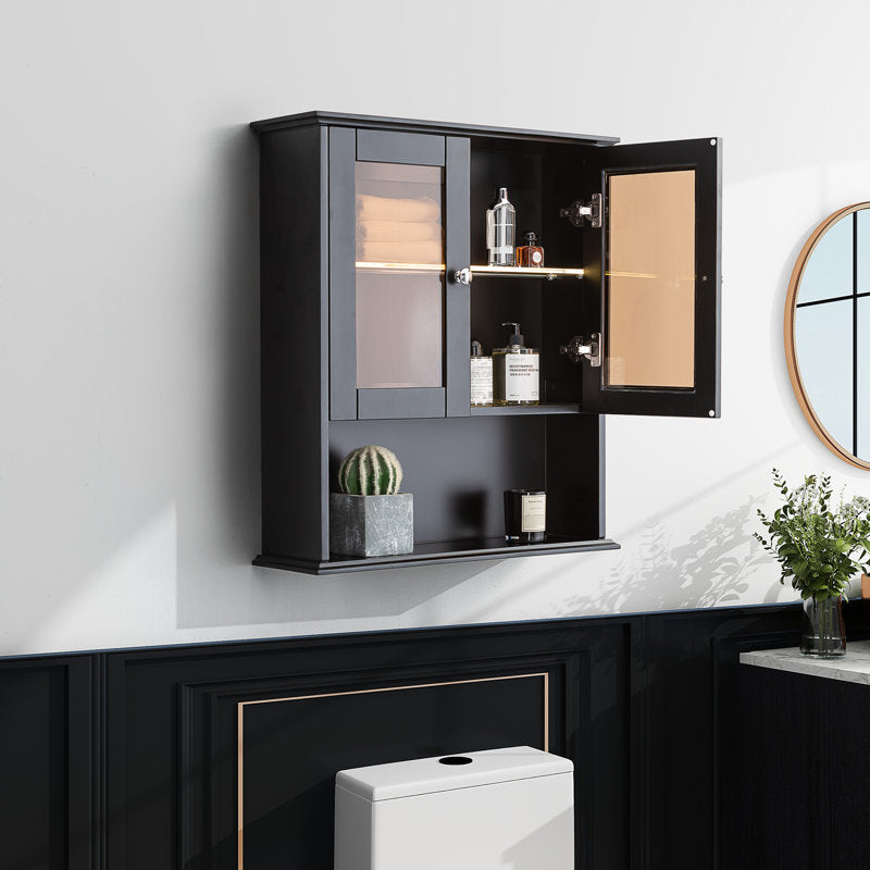 SJ-STARJANE 26 in. W x 30 in. H Bathroom Storage Wall Cabinet Fully Assembled with Sensor Light