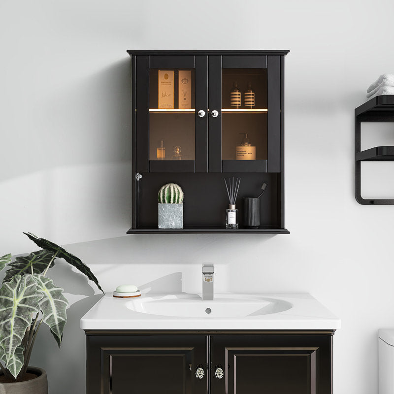SJ-STARJANE 26 in. W x 30 in. H Bathroom Storage Wall Cabinet Fully Assembled with Sensor Light