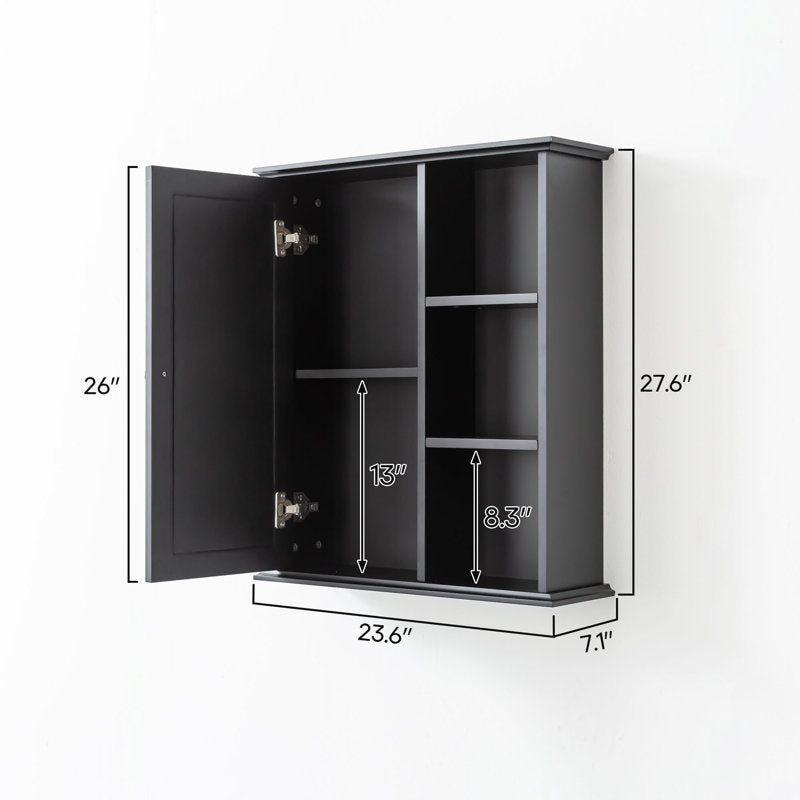 SJ-STARJANE 24 in. W x 7 in. D x 28 in. H Wall Bathroom Cabinet Over the Toilet Storage