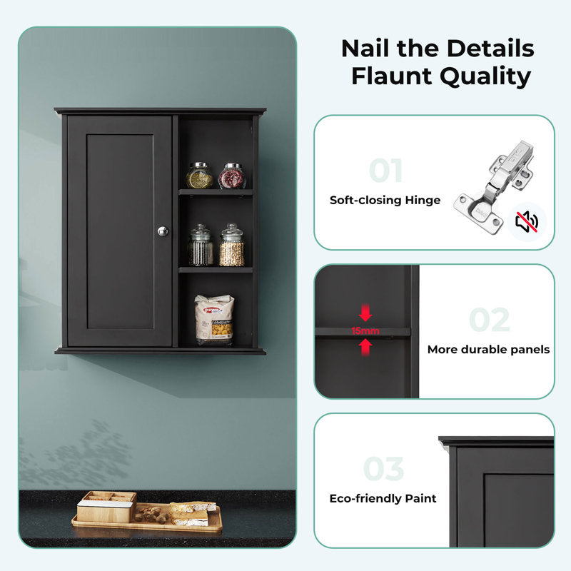 SJ-STARJANE 24 in. W x 7 in. D x 28 in. H Wall Bathroom Cabinet Over the Toilet Storage