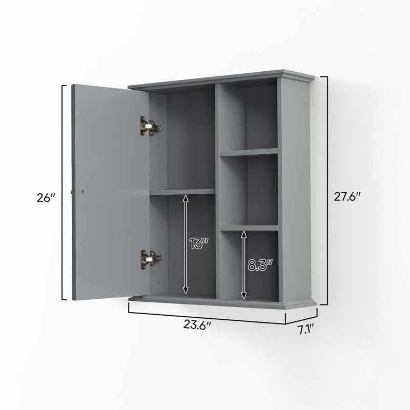 SJ-STARJANE 24 in. W x 7 in. D x 28 in. H Wall Bathroom Cabinet Over the Toilet Storage