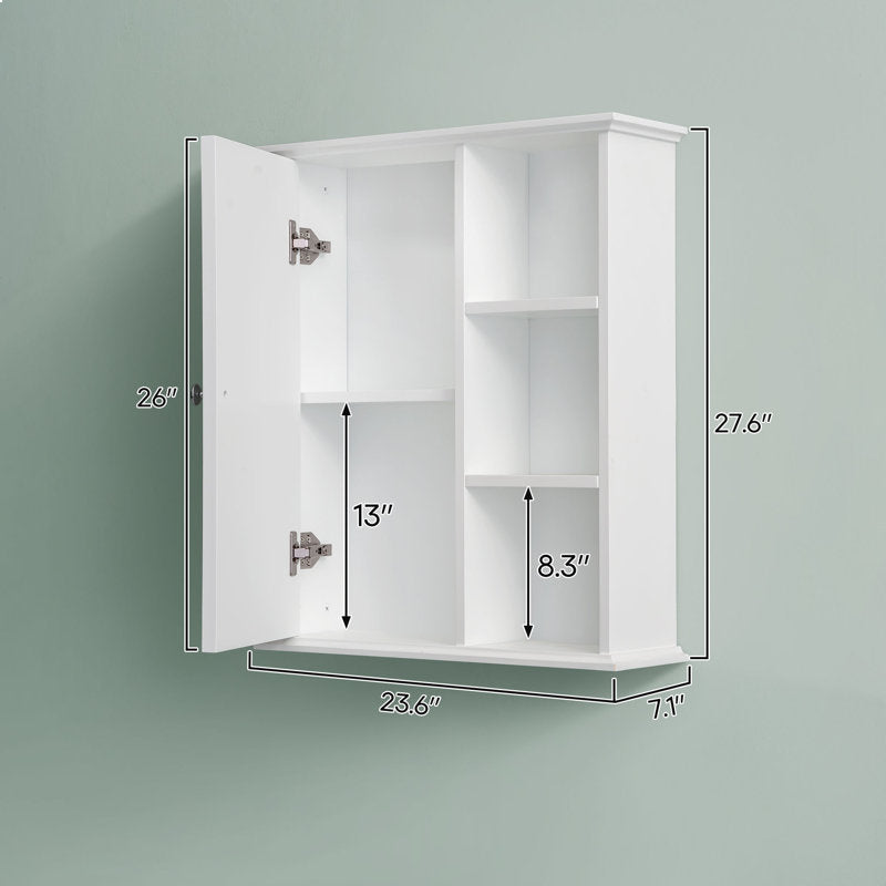 SJ-STARJANE 24 in. W x 7 in. D x 28 in. H Wall Bathroom Cabinet Over the Toilet Storage