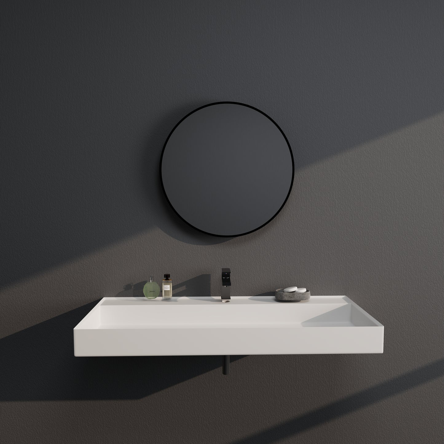 SJ-STARJANE 47''Rectangular Bathroom Sink Matte White Solid Surface Basin