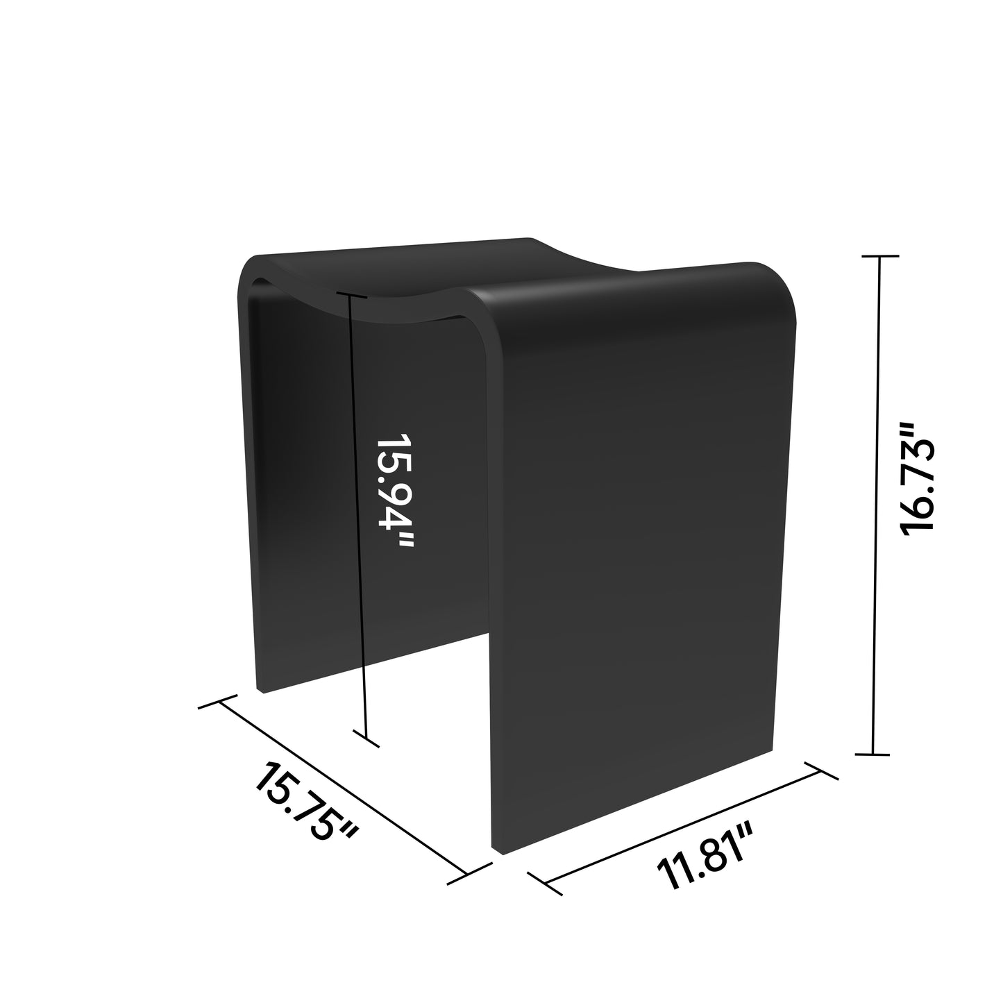 SJ-STARJANE 16''Solid Surface Shower Stool