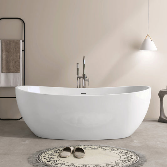 65'' Freestanding Soaking Acrylic Bathtub VB6-65