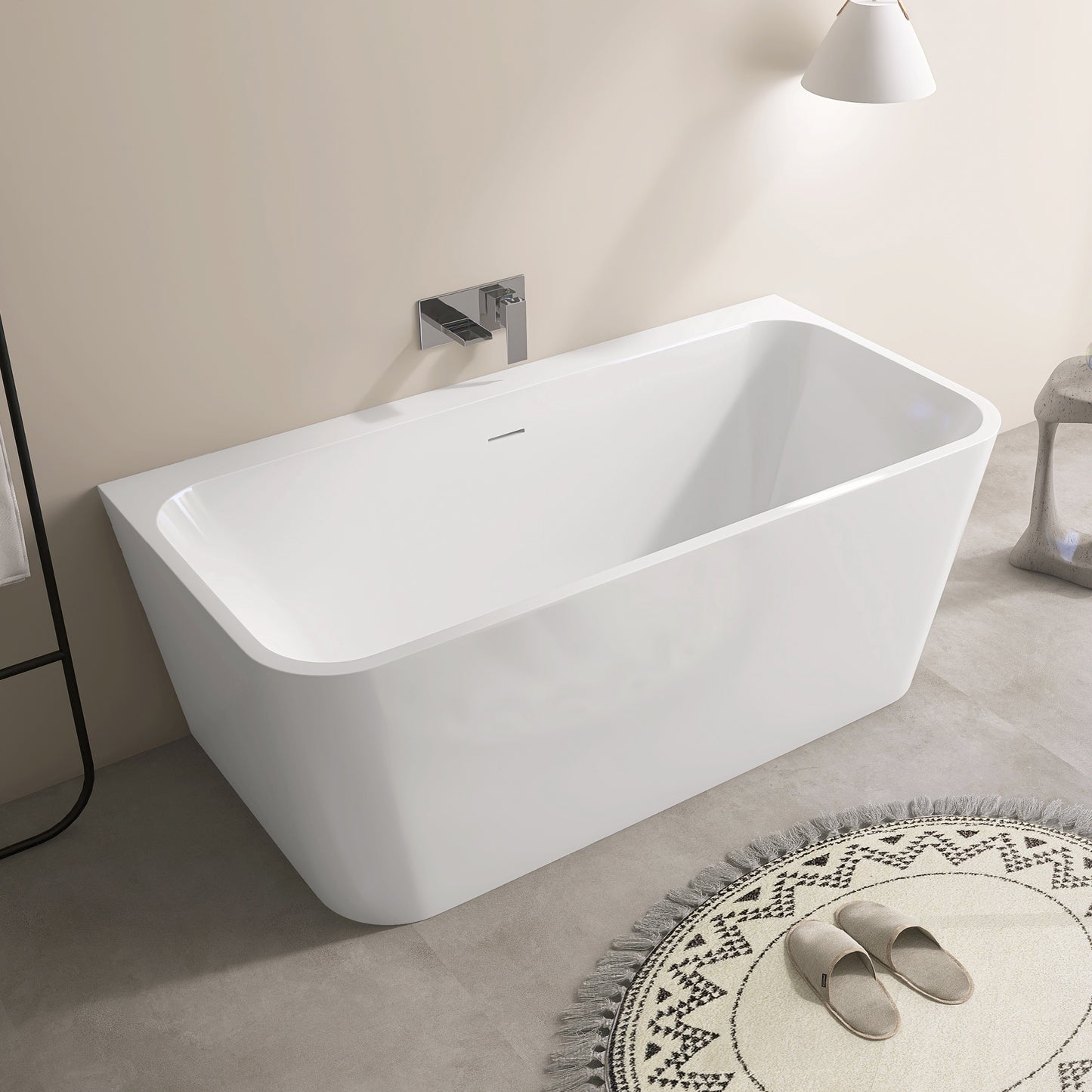 59‘’ Freestanding Soaking Acrylic Bathtub AB12-59