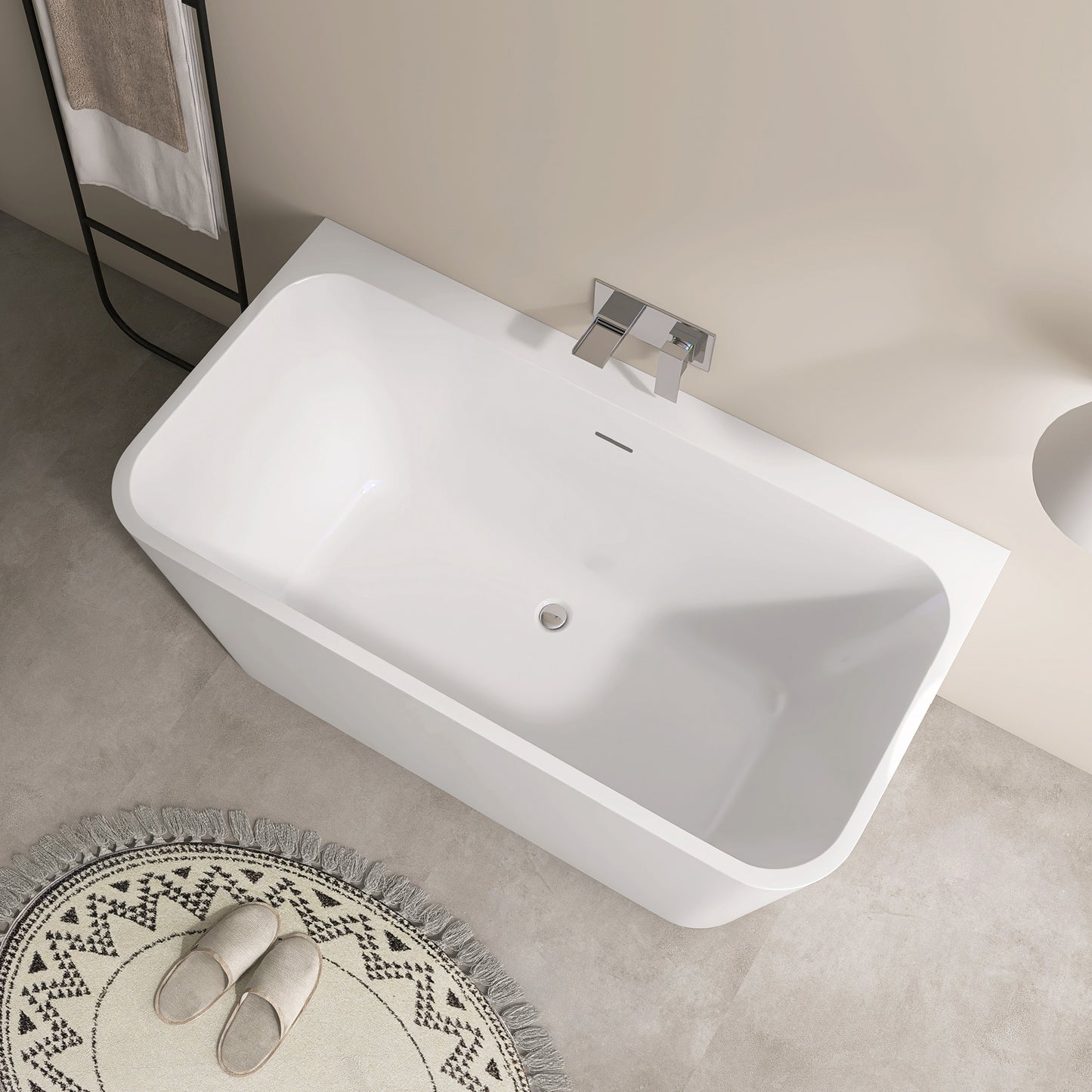 55‘’ Freestanding Soaking Acrylic Bathtub AB12-55