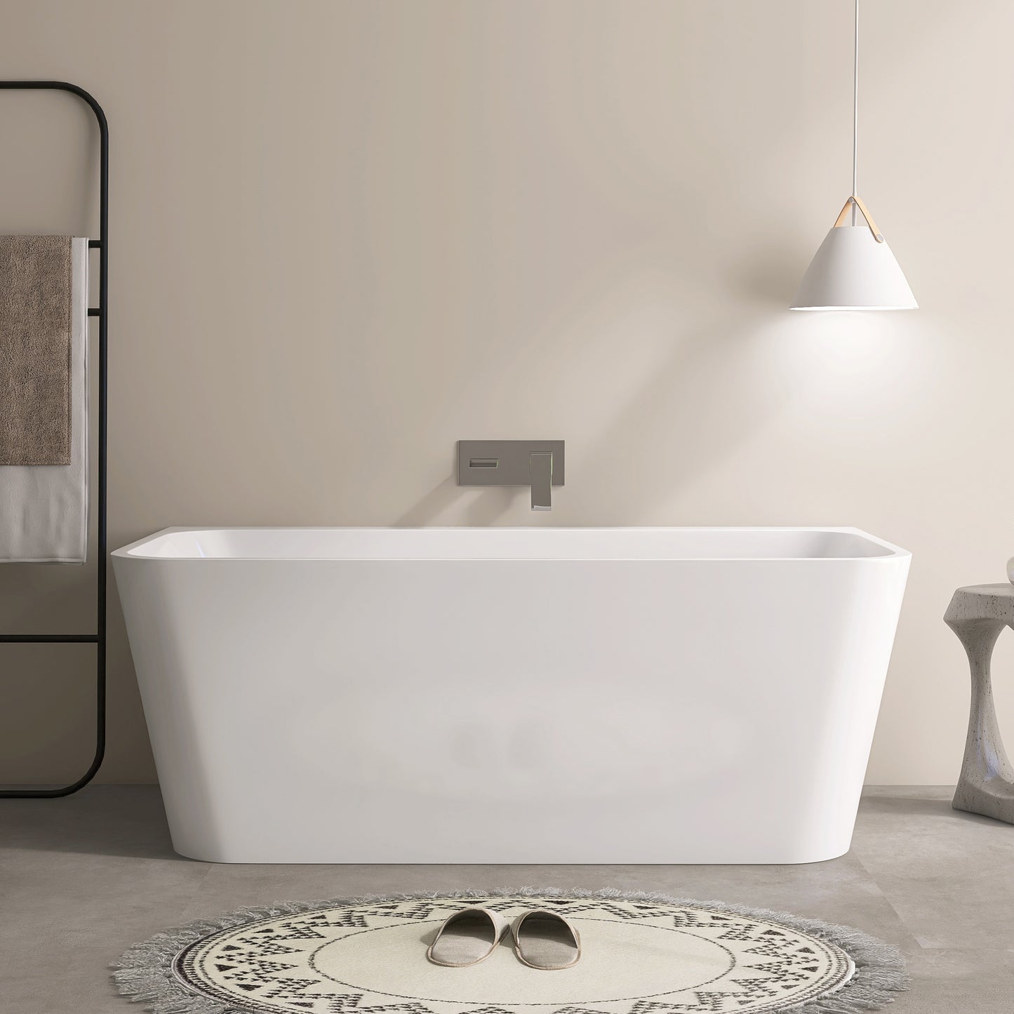 59‘’ Freestanding Soaking Acrylic Bathtub AB12-59
