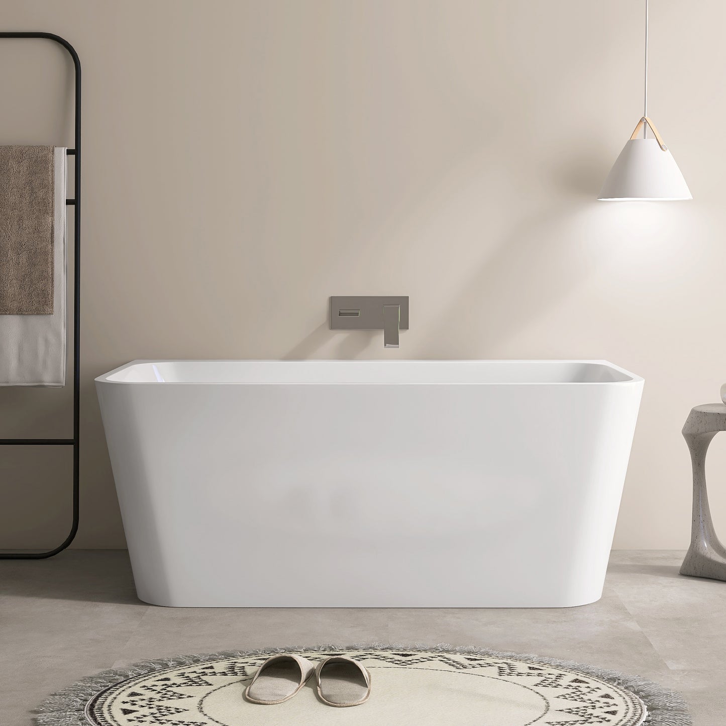 55‘’ Freestanding Soaking Acrylic Bathtub AB12-55