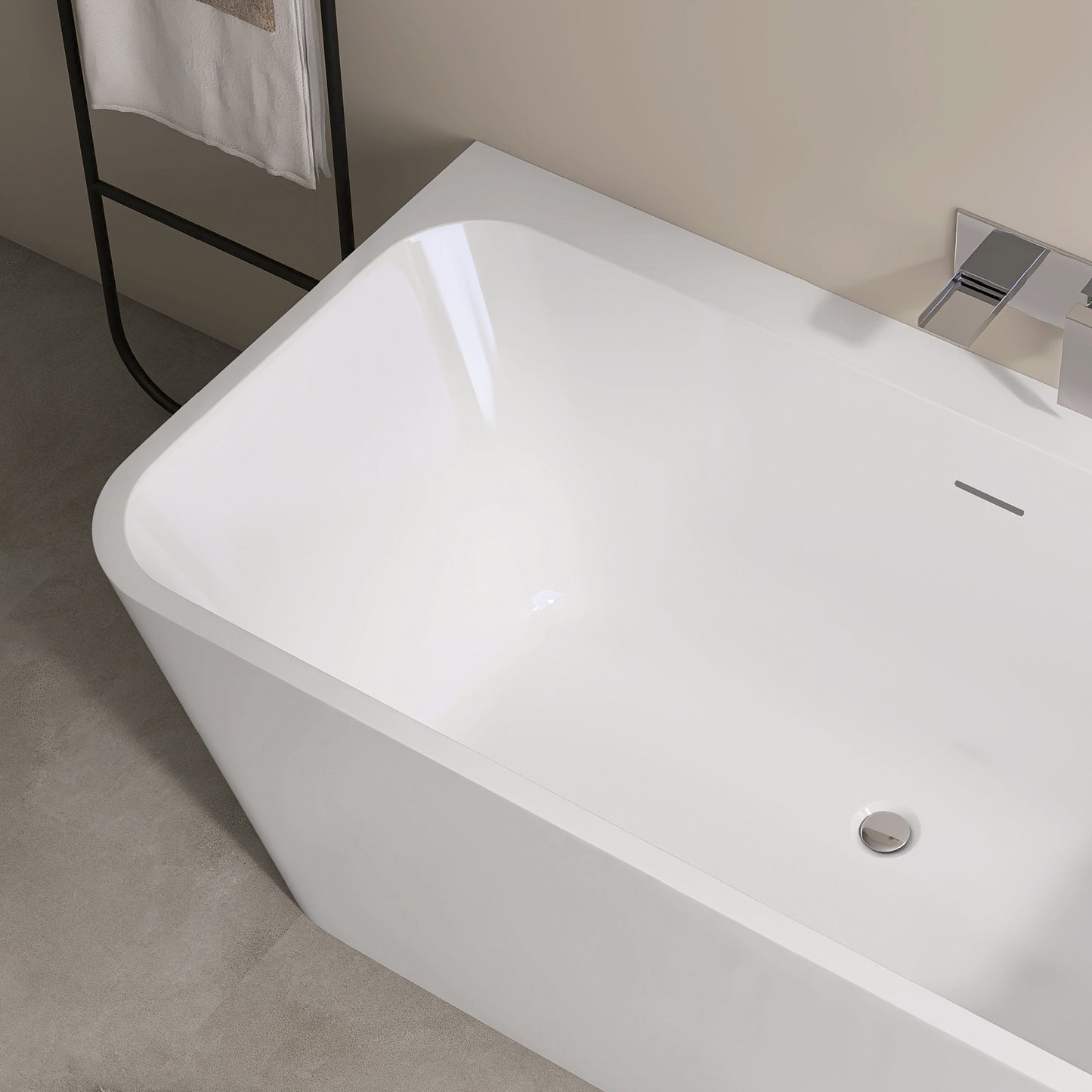59‘’ Freestanding Soaking Acrylic Bathtub AB12-59