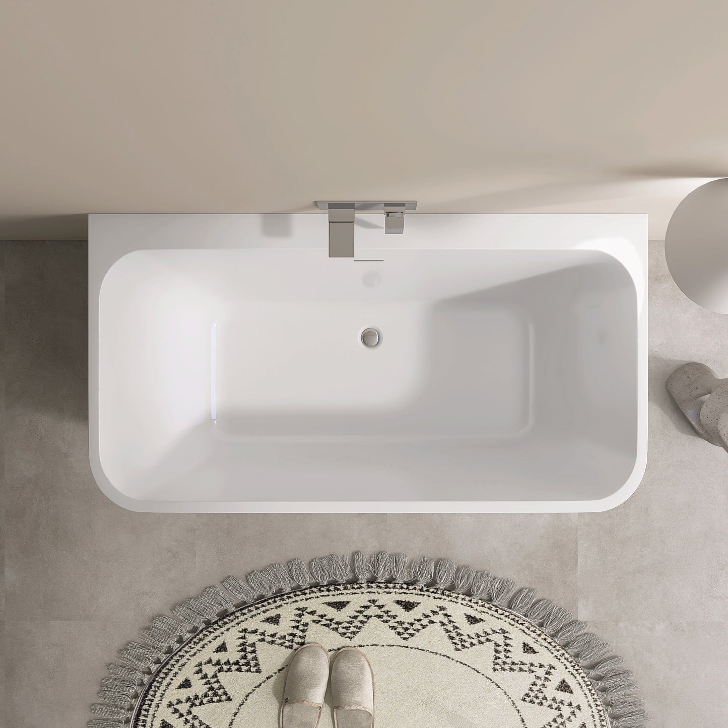 55‘’ Freestanding Soaking Acrylic Bathtub AB12-55