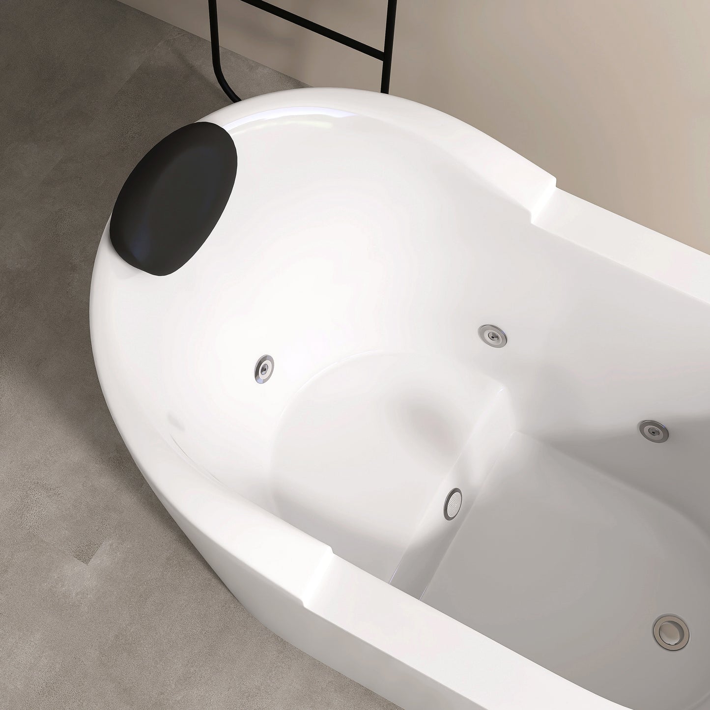 51 In. Acrylic Freestanding Whirlpool Bathtub With Jets And Faucet Set In White AB35-51-AM