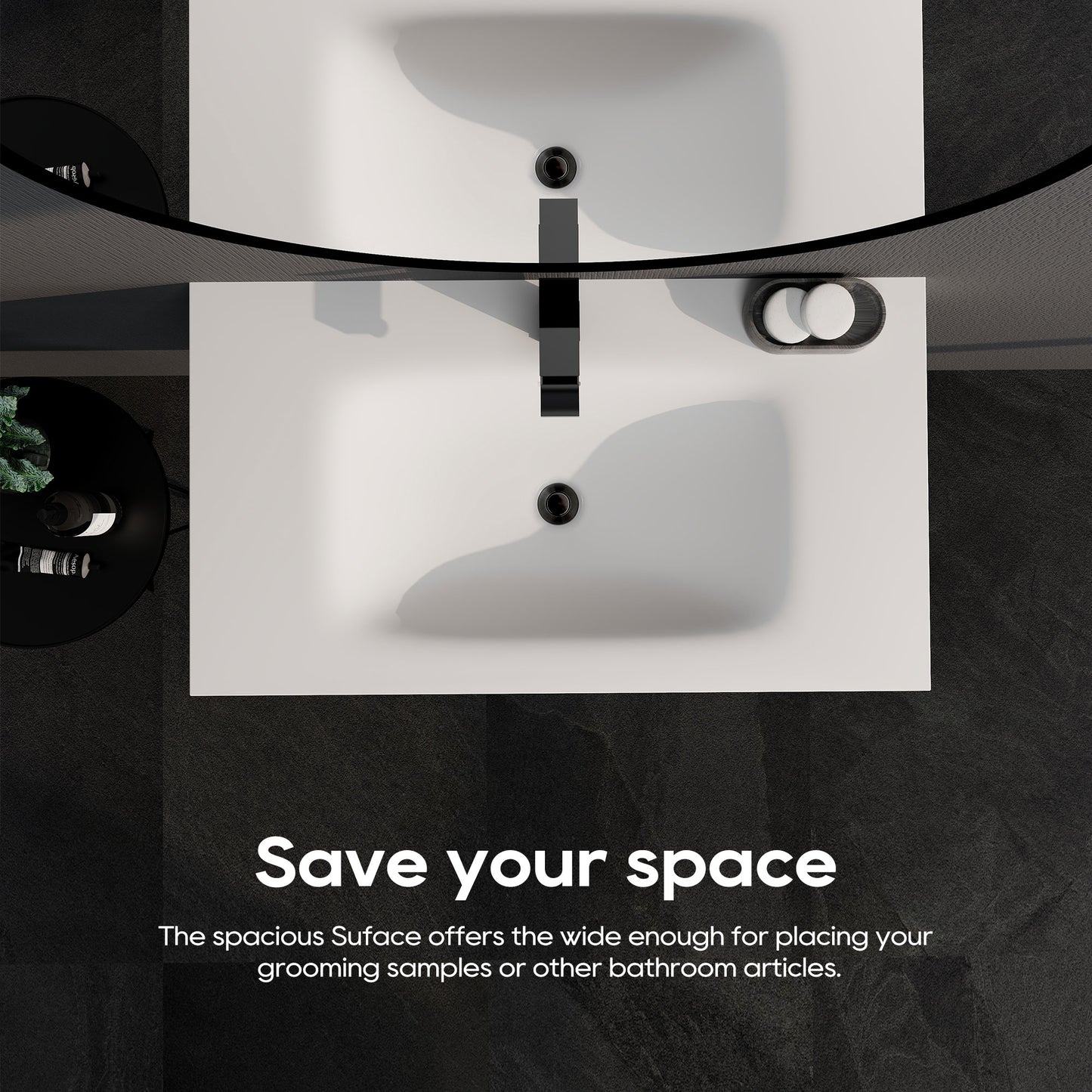SJ-STARJANE32''Solid Surface Rectangular Bathroom Sink (with Overflow)
