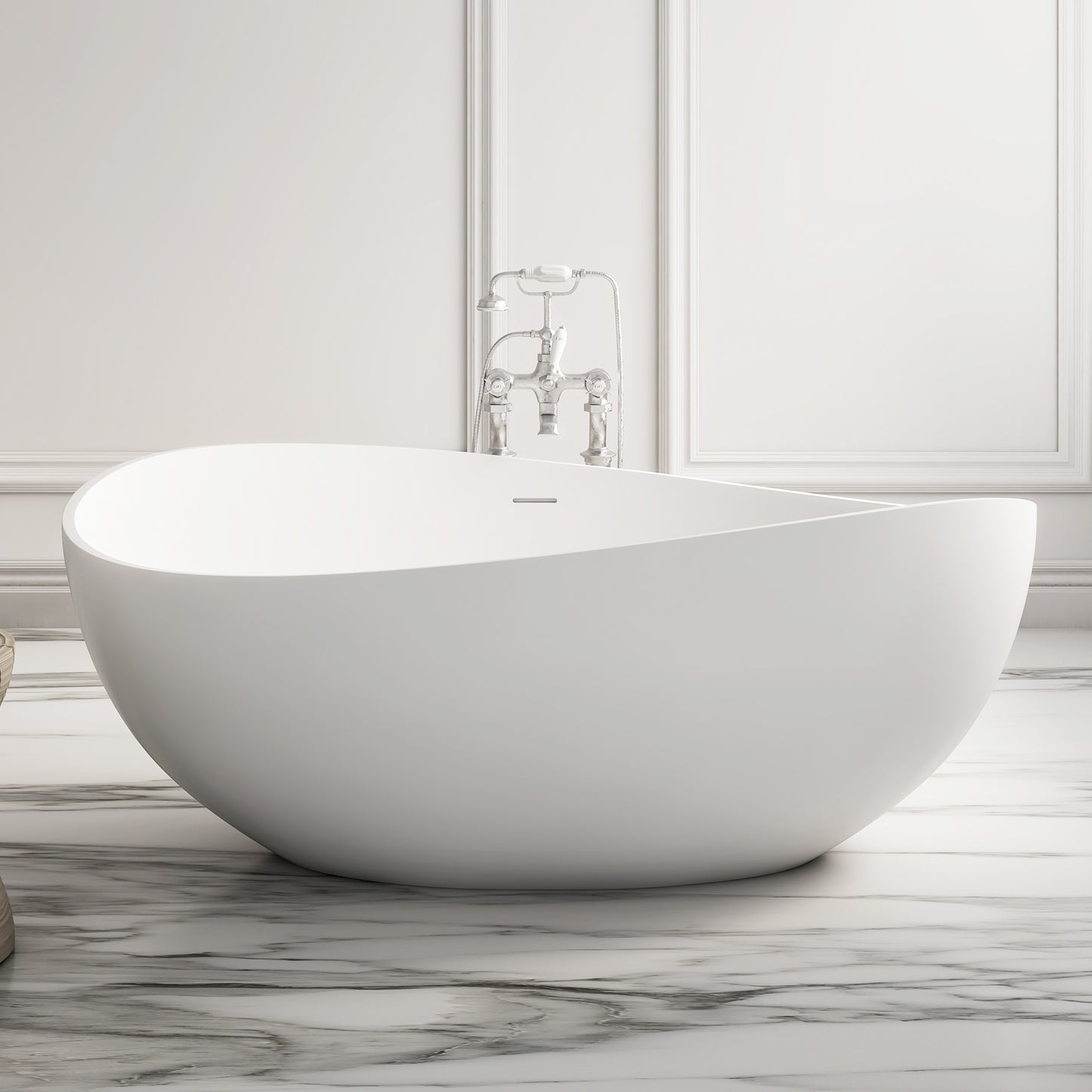 SJ-STARJANE 63" Wave freestanding bathtub Solid surface resin material