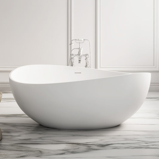 SJ-STARJANE 63" Wave freestanding bathtub Solid surface resin material