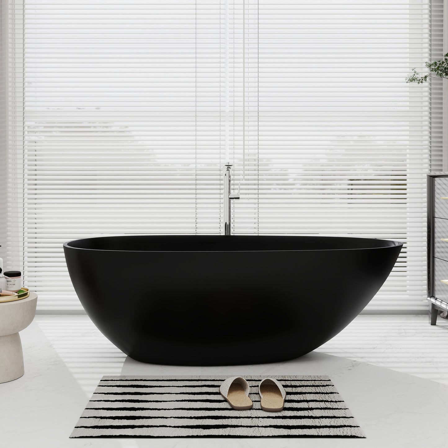 SJ-STARJANE 67'' Oval Freestanding Tub with Overflow | Soak in Style
