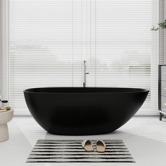 SJ-STARJANE 67'' Oval Freestanding Tub with Overflow | Soak in Style