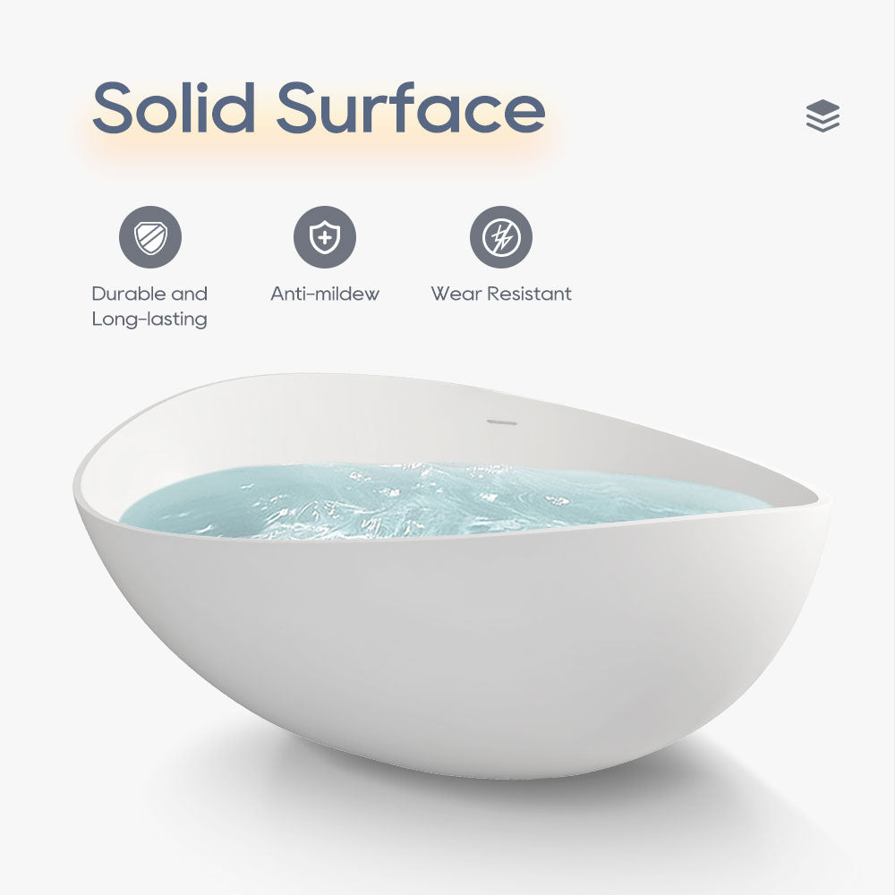 SJ-STARJANE 63" Wave freestanding bathtub Solid surface resin material