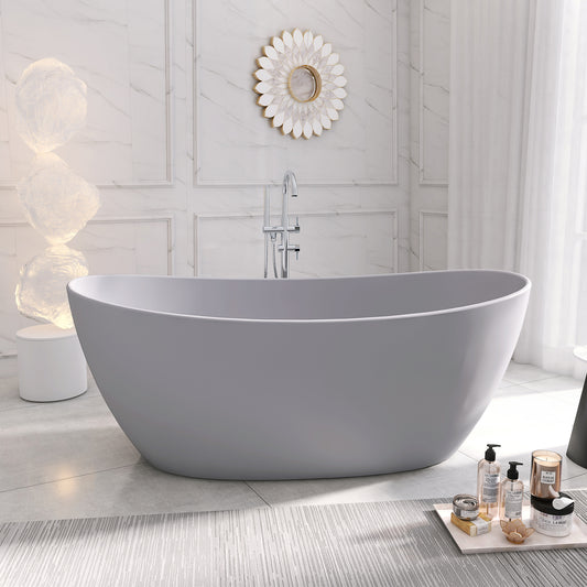 SJ-STARJANE65''Artificial stone freestanding bathtubs Solid surface resin immersion bathtubs