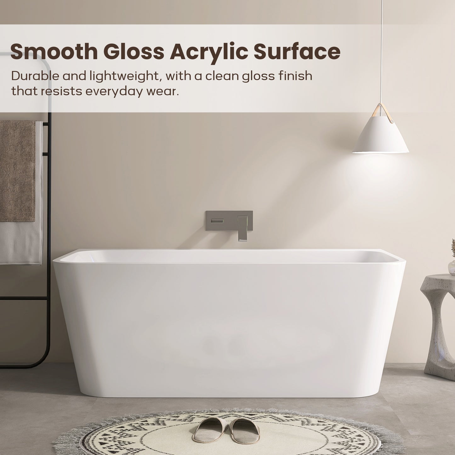 59‘’ Freestanding Soaking Acrylic Bathtub AB12-59