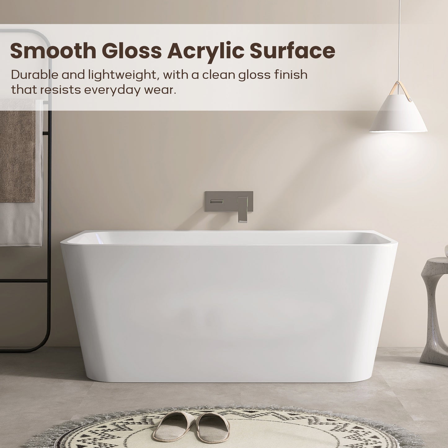 55‘’ Freestanding Soaking Acrylic Bathtub AB12-55
