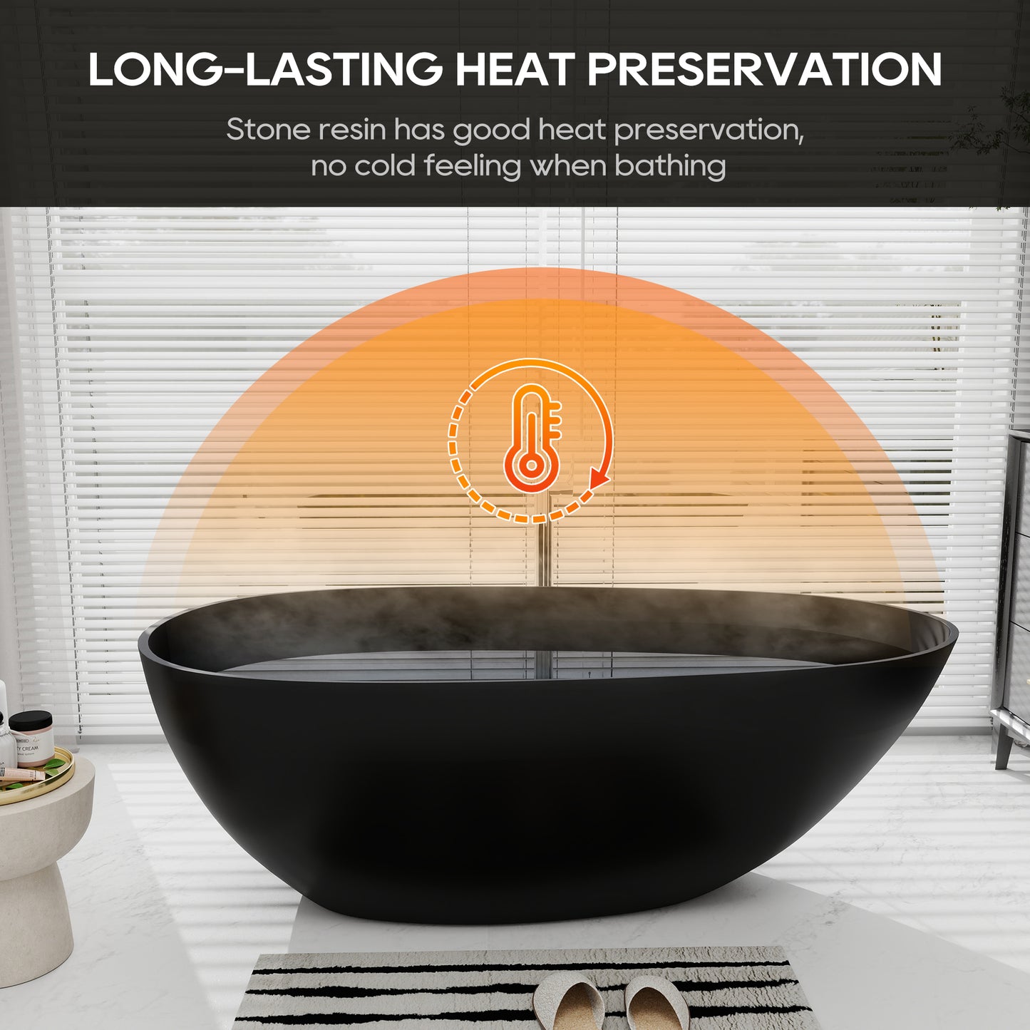 SJ-STARJANE 67'' Oval Freestanding Tub with Overflow | Soak in Style