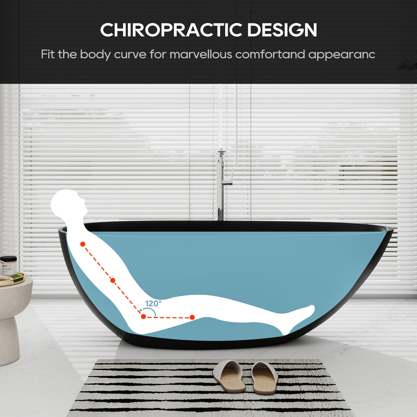 SJ-STARJANE 67'' Oval Freestanding Tub with Overflow | Soak in Style