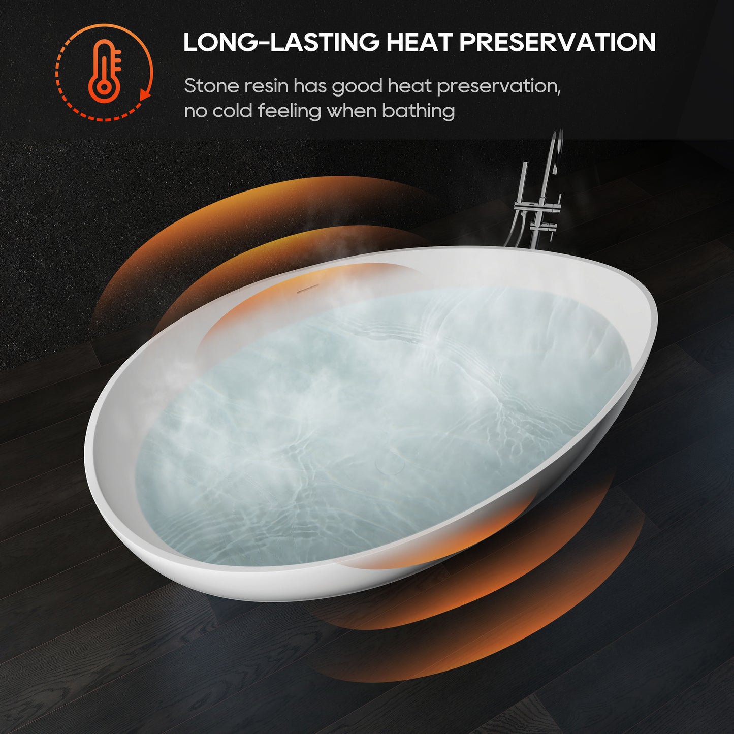 SJ-STARJANE 63" Wave freestanding bathtub Solid surface resin material