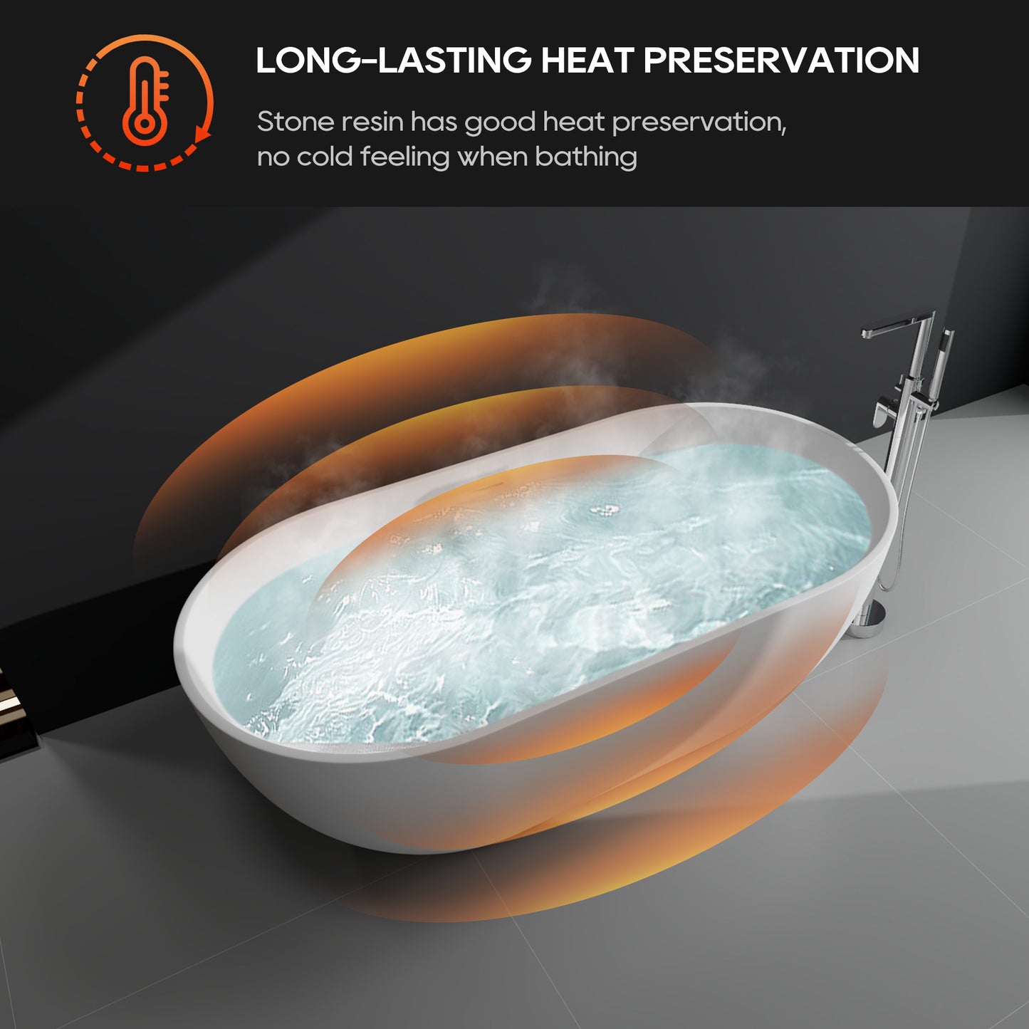 SJ-STARJANE 59''Freestanding immersion solid surface bathtubs