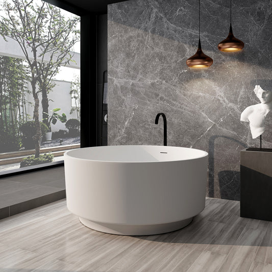 SJ-STARJANE 49''Round bathtub Resin stone one-piece molding Non-slip and easy to clean