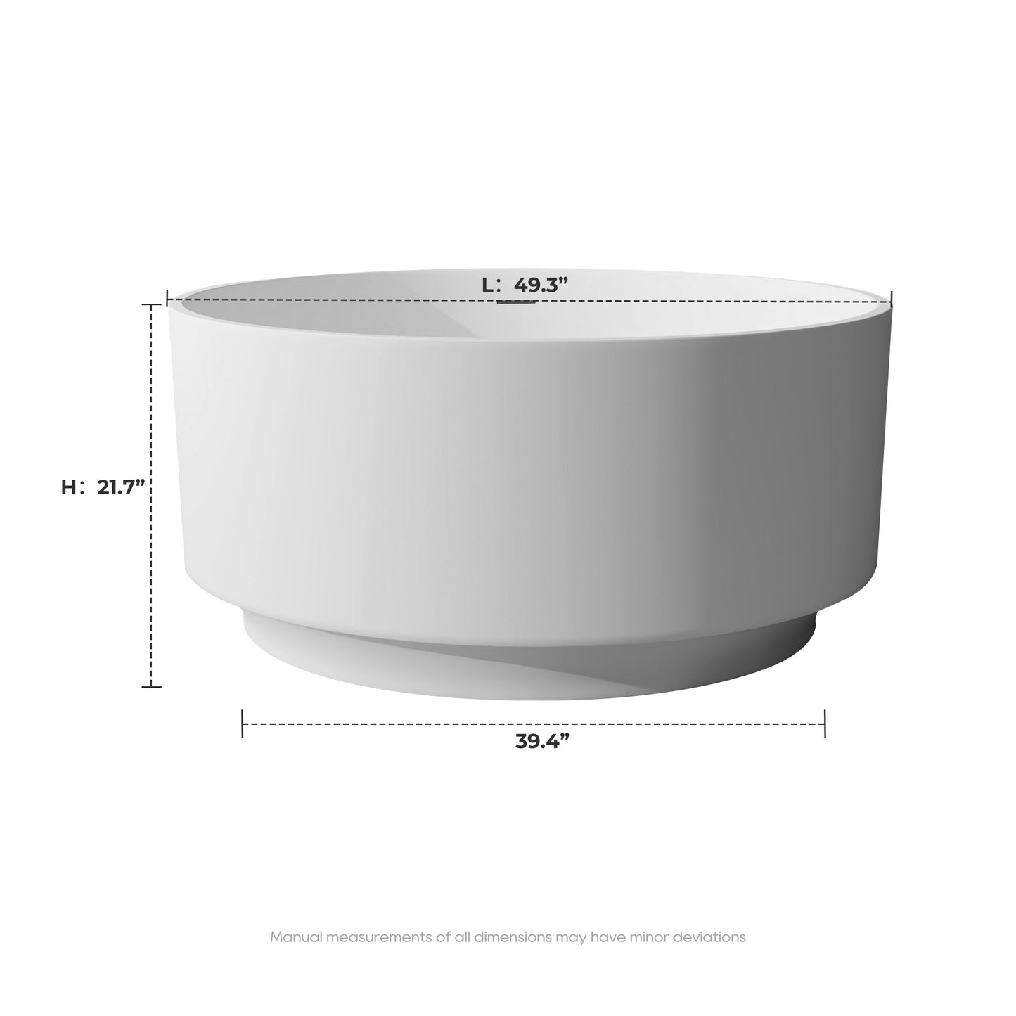 SJ-STARJANE 49''Round bathtub Resin stone one-piece molding Non-slip and easy to clean