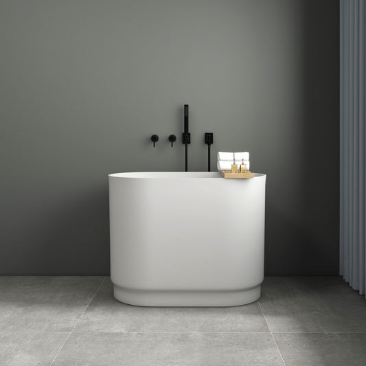 SJ-STARJANE 39" freestanding deep soaking tub with built-in seat