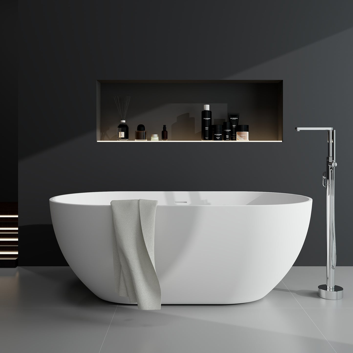 SJ-STARJANE 59''Freestanding immersion solid surface bathtubs