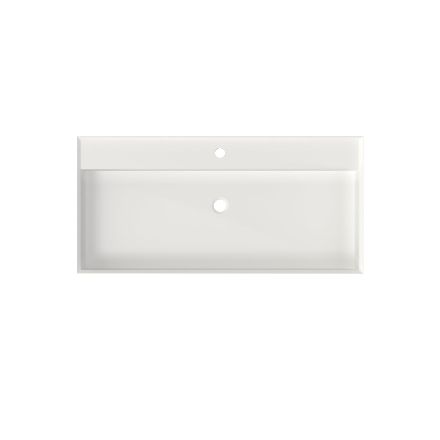 SJ-STARJANE 40''Rectangular Above Counter Bathroom Sink Solid Surface Sink Single Faucet Hole