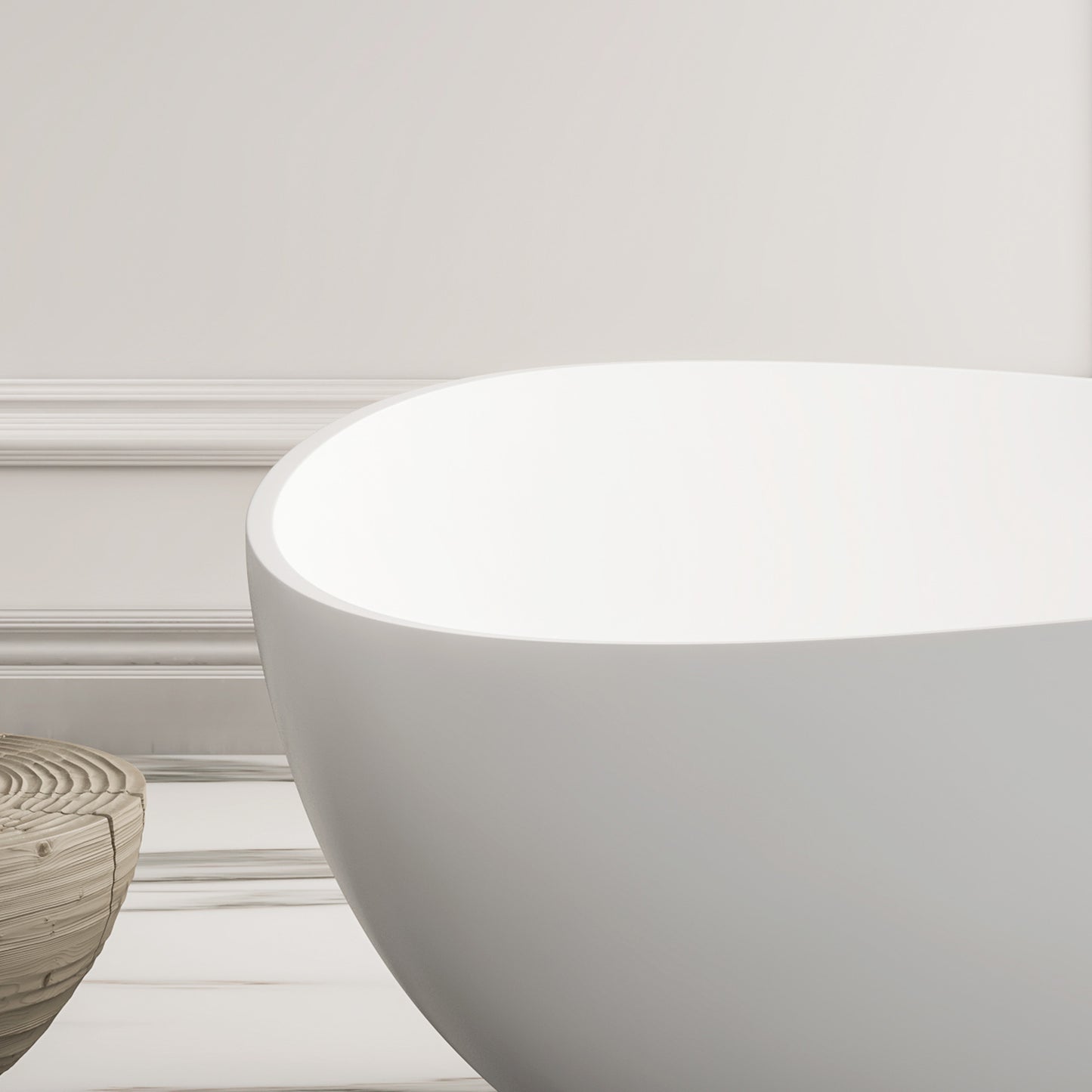 SJ-STARJANE 63" Wave freestanding bathtub Solid surface resin material