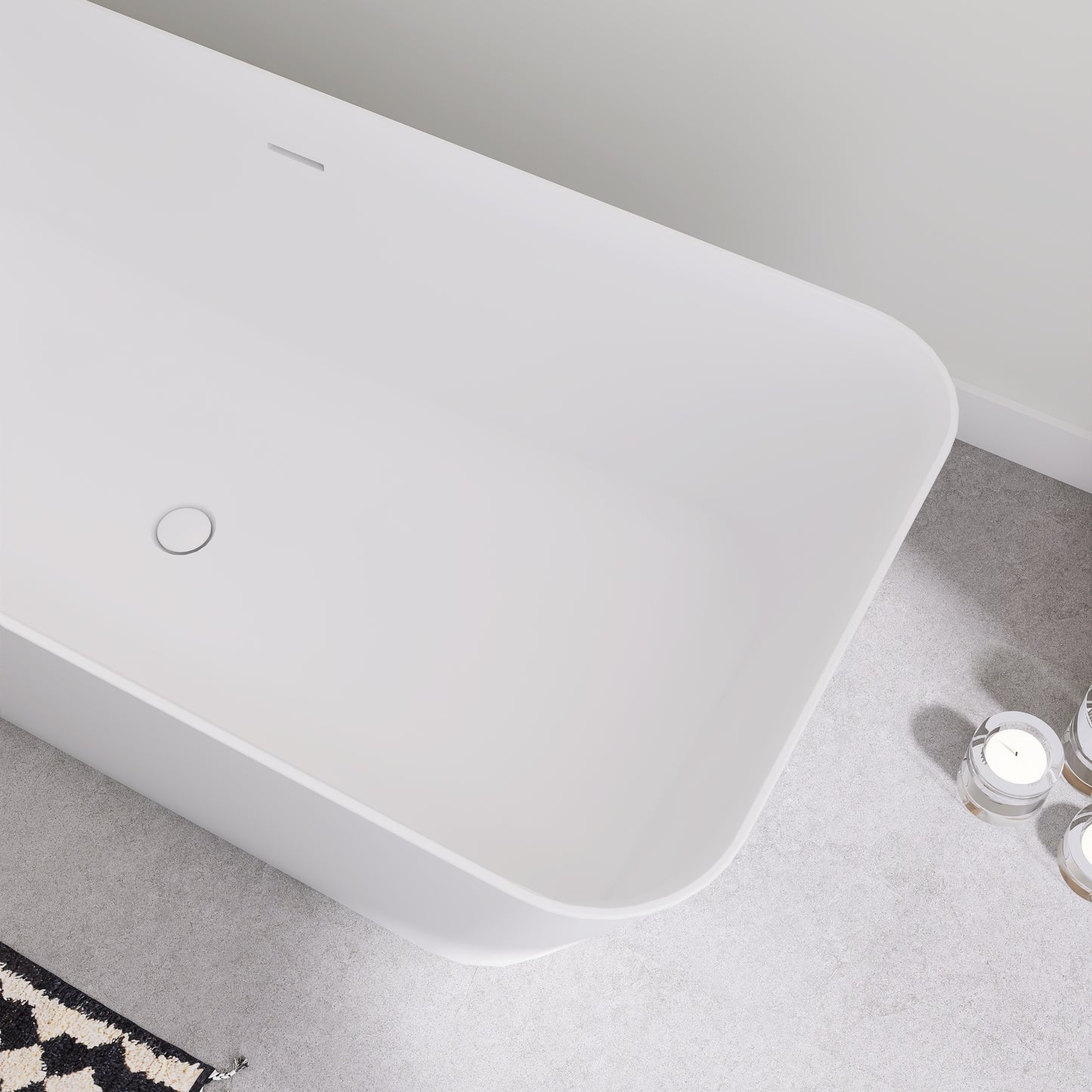 SJ-STARJANE 67''Freestanding bathtub Solid surface immersion bathtub (matte white)