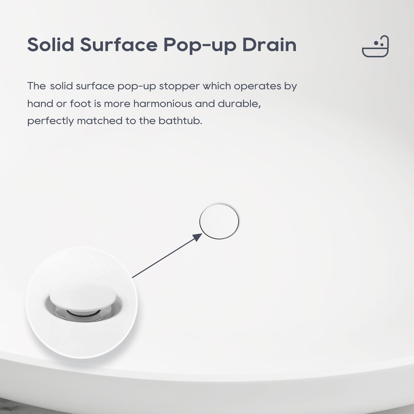 SJ-STARJANE 63" Wave freestanding bathtub Solid surface resin material